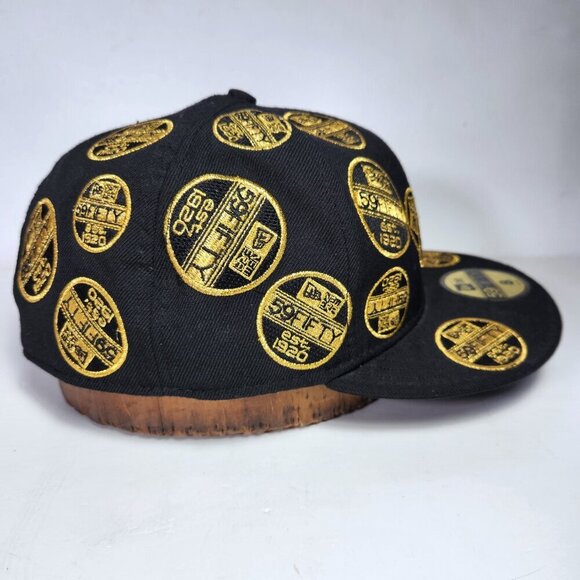 New Era 59FIFTY Hat Cap All-Over Sticker Embroidery Patch Fitted Size 8 - Picture 6 of 9